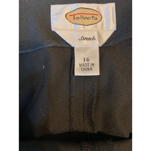 Talbots Womens Dress Pants Size 14 Black Stretch Wide-Leg Career Corpcore Casual - Picture 3 of 11